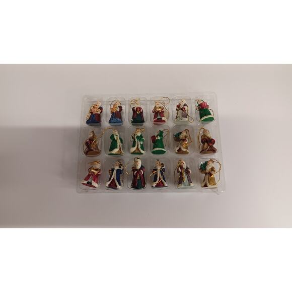 18 pc Set of Vintage Miniature Polystone Victorian Santa's Ornaments - Picture 3 of 7